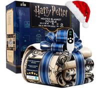 Harry Potter Electric Blanket 150x200cm, Double Size Soft & Luxurious Sherpa Fleece Heated Blanket, 9 Heat Settings & 12-Hour Auto-Off Timer (Multi Harry Potter, Double UK)