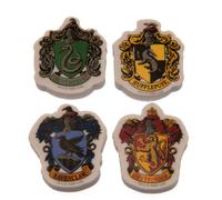 Harry Potter Gift Set of 4 Erasers Featuring Hogwarts Crests - Official Merchandise