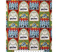 Harry Potter Fabric - VISF356 Stained Glass Broomsticks - 0.5M Multiples - 100% Cotton (VISF356 Stained Glass Broomsticks)
