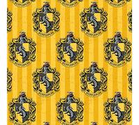 Harry Potter Fabric - VISF59 Harry Potter - Hufflepuff Yellow - by 0.5 Metre Multiples - 100% Cotton (VISF59 Harry Potter - Hufflepuff Yellow)