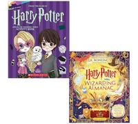 Harry Potter Foil Wonders Around the Wizarding World By Jasper Meadowsweet & The Harry Potter Wizarding Almanac By J.K. Rowling 2 Books Collection Set