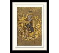 HARRY POTTER Framed Print Poster of Hufflepuff Crest 30cm x 40cm - Official Merchandise