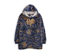 Harry Potter Girls Blue Embroided Logo Blanket Hoodie (One Size)