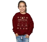 Harry Potter Girls Christmas Pattern Sweatshirt Burgundy 5-6 Years