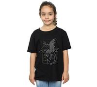Harry Potter Girls Dragon Line Art T-Shirt Black 9-11 Years