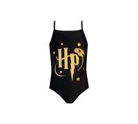 Harry Potter Girl's Golden Snitch Metallic Swimsuit in Black | Size: 9-10 Years Harry Potter Black 9-10 Years
