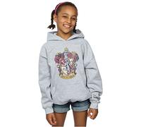 Harry Potter Girls Gryffindor Distressed Crest Hoodie Sport Grey Medium