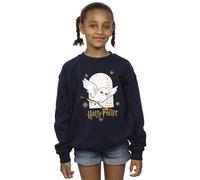 Harry Potter Girls Hedwig Christmas Sweatshirt Navy Blue 3-4 Years