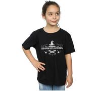 Harry Potter Girl's Hogwarts First Year Cotton T-Shirt in Black | Size: 7-8 Years Harry Potter Black 7-8 Years