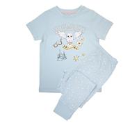 Harry Potter Girls Hogwarts Hedwig Pyjamas Short Sleeve Long Bottom Pyjamas Baby Blue/Stars AOP 4-5 Years