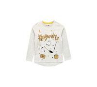 Harry Potter Girl's Hogwarts Magical Sequins Long Sleeve T-Shirt in Grey | Size: 7-8 Years Harry Potter Grey 7-8 Years
