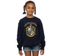 Harry Potter Girls Hufflepuff Crest Sweatshirt Navy Blue 12-13 years
