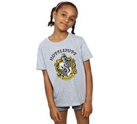 Harry Potter Girls Hufflepuff Crest T-Shirt Sport Grey 9-11 Years