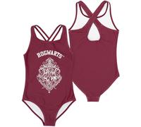 Harry Potter Girl's Kids 1 Piece Swimming Costume (Girls Burgundy) in Purple | Size: 6-7 Years Harry Potter Purple 6-7 Years
