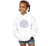 Harry Potter Girls Neon Deathly Hallows Hoodie White 9-11 Years