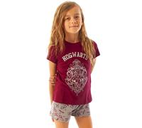 Harry Potter Girls Purple Hogwarts Crest Short Sleeve Short Leg Pyjama Set - 11-12 Years