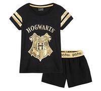 Harry Potter Girls Pyjamas for Kids Teenagers - 2 Piece Short PJs Breathable Lounge Wear 7-14 Years Gifts for Girls (Black, 7-8 Years)