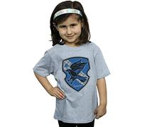 Harry Potter Girls Ravenclaw Crest Flat T-Shirt Sport Grey 9-11 Years