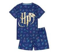 Harry Potter Girl's Short Sleeve Short Leg Pyjama Set | Blue | Official Merch | Size: 7-8 Years Harry Potter Blue 7-8 Years