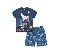 Harry Potter Girls Take Me Back to Hogwarts Short Blue Pyjama set Hedwig Kids PJs (8-9 Years)