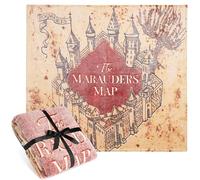 Harry Potter Glow in the Dark Blanket 130x150cm, Marauder’s Map Fleece Throw Blanket Sofa & Bed, Warm Cosy & All Season, Soft & Lightweight Throw