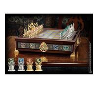 The Noble Collection Harry Potter Quidditch Chess Set Silver & Gold Plated - Hardwood Chess Board with 4 Hogwarts House Piece Sets - Officially Licensed Movie Props Gifts