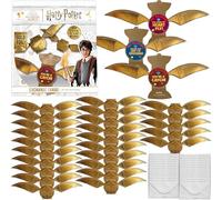 Harry Potter Golden Snitch Valentine's Day Card Set for Kids, 28 Card Pack & Envelopes - Shiny Gold Foil Snitch Cards with Fun Greetings - Great for School Classroom Exchange Parties - Boys & Girls