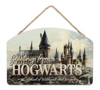 Harry Potter Greetings from Hogwarts Hanging Wood Wall Decor