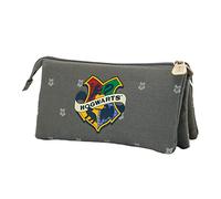 Harry Potter Greyly-Triple HS Pencil Case, Grey, 23 x 12 cm
