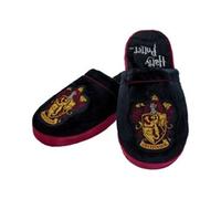 Harry Potter Groovy Uk Gryffindor Adult Mule Slippers, 8/10 UK, Black/Burgundy