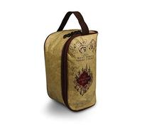 Harry Potter Groovy Uk Marauders Map Wash Bag, 25 cm Length x 12 cm Width x 8 cm Height, Beige/Brown/Red