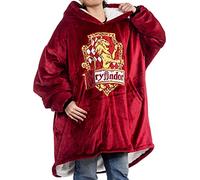 Harry Potter Gryffindor Blanket Hoodie - Oversized Wearable Fleece - Sherpa Lined Hooded Throw - HP Gifts for Men Women Adults Kids