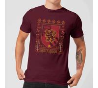 Harry Potter Gryffindor Crest Men's Christmas T-Shirt - Burgundy | Size: Medium Harry Potter Burgundy M