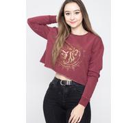 Harry Potter - Gryffindor Cropped Wine Red Acid Wash - Sweater - burgundy - XL - 65% Cotton, 35% Polyester XL
