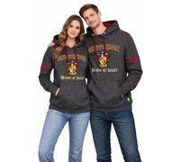 Harry Potter Gryffindor Hoodie - Official Licensed Pullover Sweatshirt, Brave at Heart Embroidery, Warm Fleece Jumper for Men & Women Charcoal