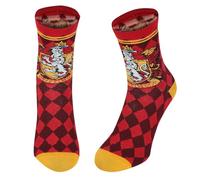 Harry Potter Gryffindor House Socks for Adults | UNISEX Red Single Pack Crew Socks with Bold Gold Stripes & Lion Emblem | Wizarding World Apparel Gift (UK, Alpha, L, XL, Regular, Regular)