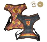 Harry Potter Dog Harness - Anti-Pull, Adjustable, 100% Polyester - Size M-L, Yellow/Red
