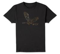 Harry Potter Hedwig Broom Gold Men's T-Shirt - Black - S