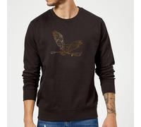 Harry Potter Hedwig Broom Gold Sweatshirt - Black - XL