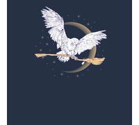 Harry Potter Hedwig Broom Men's T-Shirt - Navy - XXL