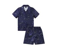 Harry Potter Hedwig Ladies Short Satin Pyjama Set Summer Two Piece Pyjamas for Women Silk Satin sizes 8-18 (10-12) Blue