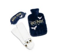 Harry Potter Hedwig Navy Hot Water Bottle with Eye Mask & Socks | Fluffy Relaxation Set for Warmth & Sleep | Magical Dreams Design | Unisex Adults | Harry Potter Merch