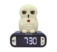 Lexibook, Hedwig Nightlight Alarm Clock, Sounds and Melodies, Backlit LCD Screen, Luminous, Snooze, White/Blue, Small
