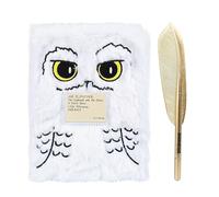 Harry Potter Hedwig Plush Notebook & Feather Pen Set by Blue Sky Studios | Officially Licensed Harry Potter Merchandise, Fluffy Owl-Themed Notepad & Gold Feather Pen, A5 Lined Writing Gift Set