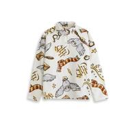 Harry Potter Hedwig Womens White Jumper | Long Sleeve Hooded Pullover with Multicolour Details | Perfect for Loungewear & Casual Wear | Movie Themed Apparel Merch - X-Large