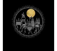 Harry Potter Hogwarts Castle Moon Women's T-Shirt - Black - XXL