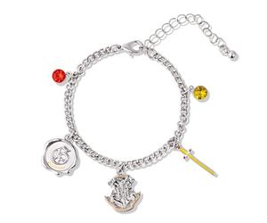 Harry Potter Hogwarts Charm Silver-tone Adjustable Chain Bracelet Gifts for Harry Potter Fans