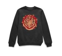 Harry Potter Hogwarts Christmas Crest Christmas Jumper - Black - S