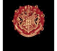 Harry Potter Hogwarts Christmas Crest Men's T-Shirt - Black - 4XL