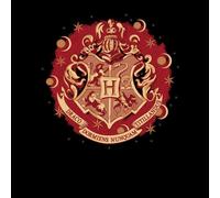 Harry Potter Hogwarts Christmas Crest Women's T-Shirt - Black - XXL